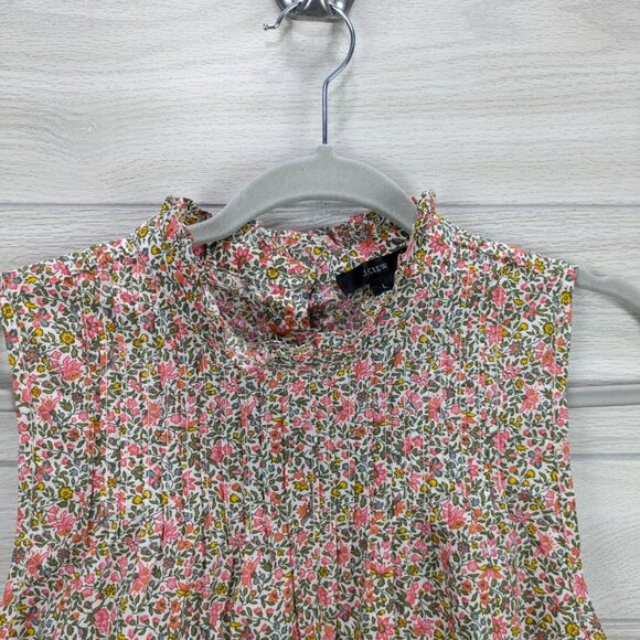 J Crew Pintuck 100% Cotton Poplin Scattered Blooms Top - Picture 5 of 7